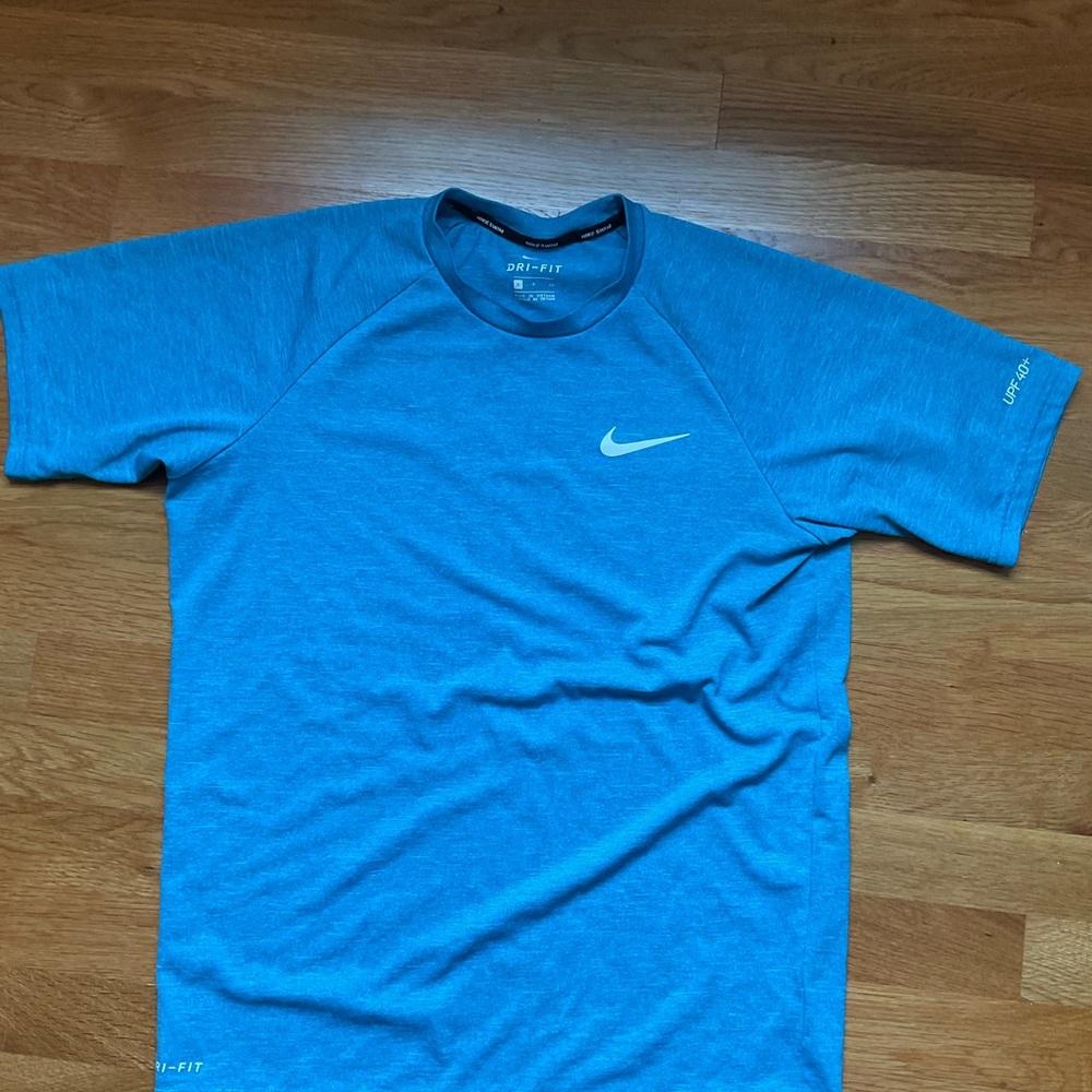 Nike Men's Hydroguard Short Sleeve Blue Tee UPF40+